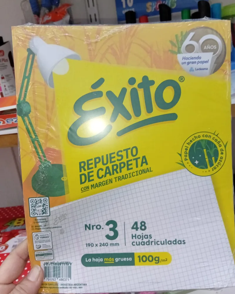 Repuesto Éxito N.º 3, 48 hojas cuadriculadas